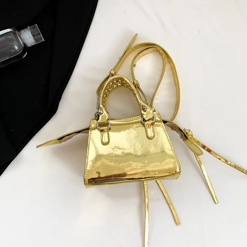 3 Female PU Patent Leather Long Zipper Personalized Handbag Locomotive Style Crossbody Trend Fashion Shoulder Bag 240801 4