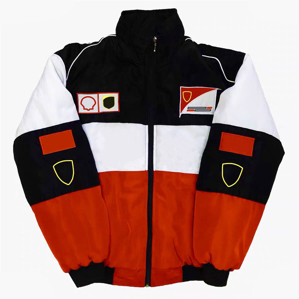F1 Team Co-branded Racing Men's Long Sleeve Warm Retro Motorcycle Suit Car Workwear Winter Cotton Jacket free shipping