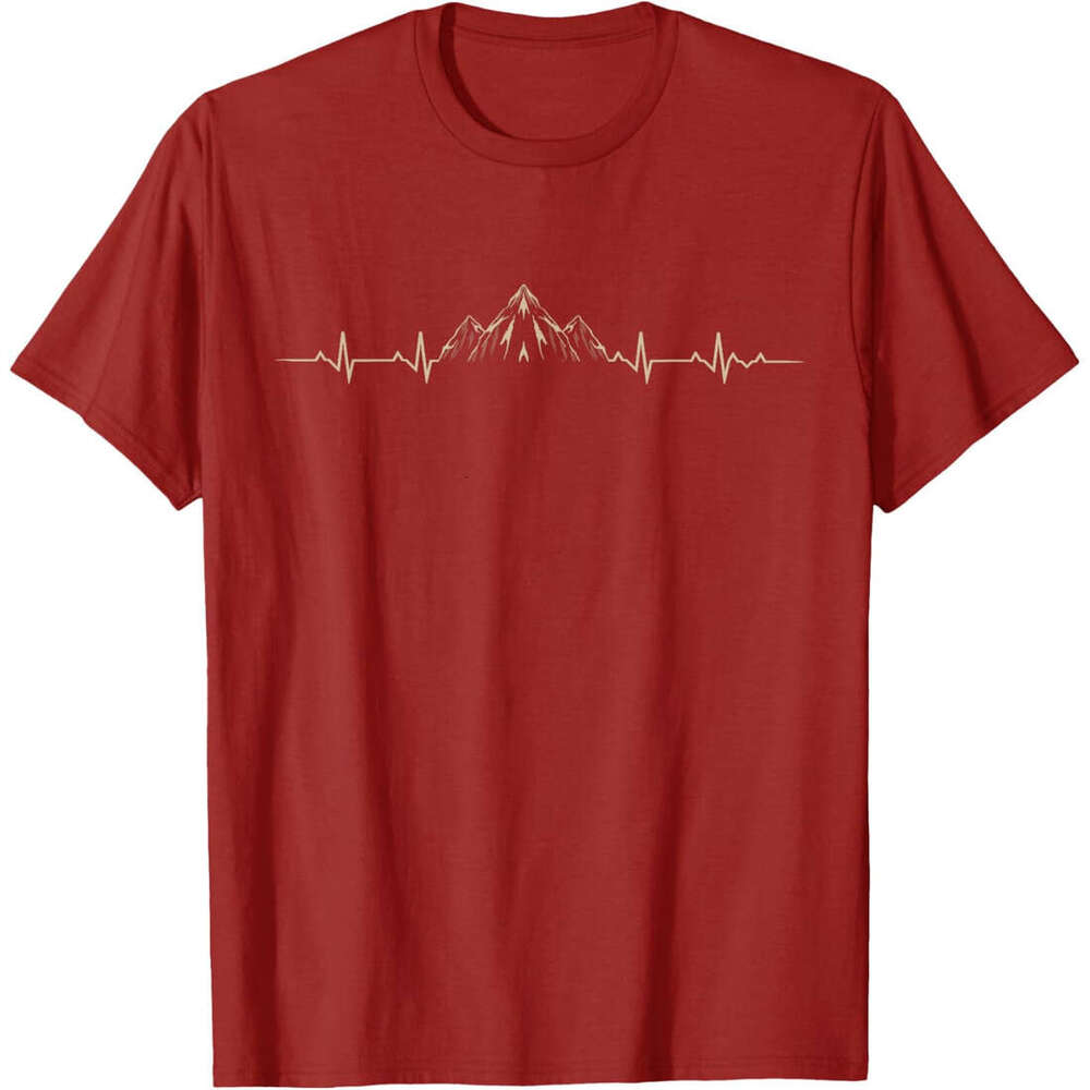 T shirt Mens Outdoors Wildlife Forest Nature Heartbeat Mountains Hiking T-Shirt shirts tshirt graphic tee Casual tops summer clothes Short sleeve Free