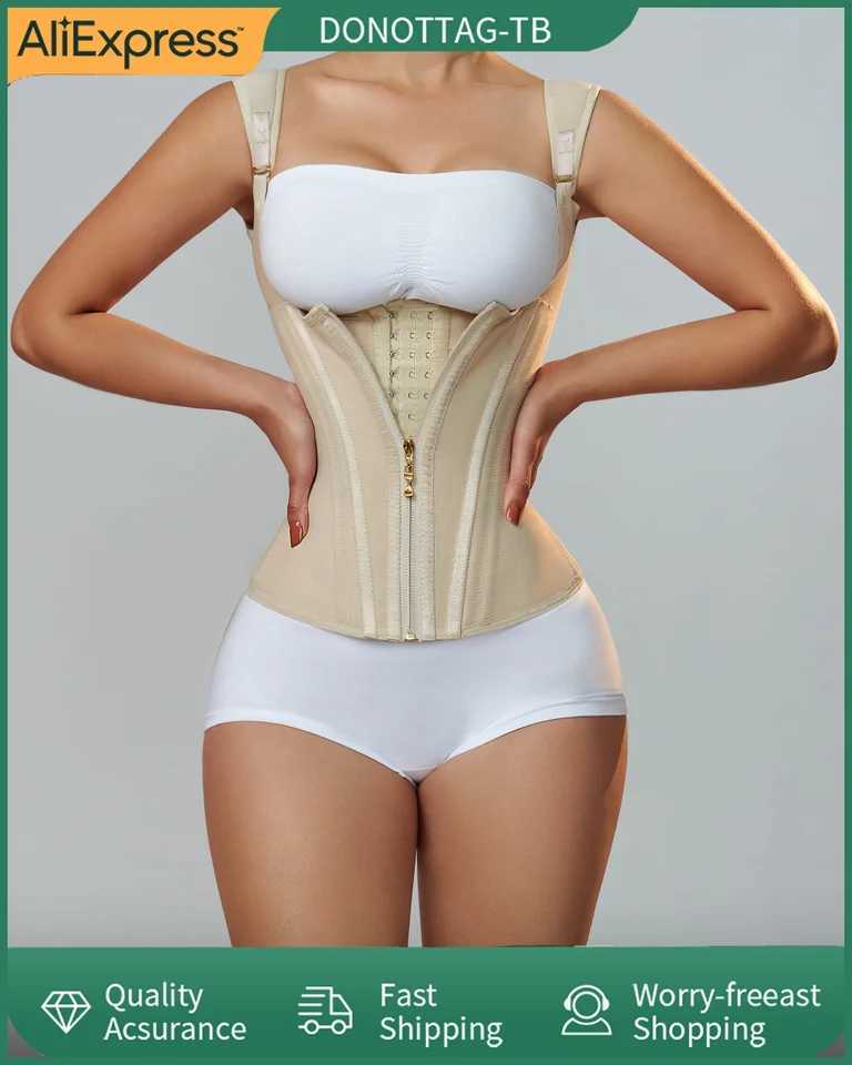 Fajas Colombians Girdles with buckles and zippers Postpartum BBL corset female Postsurgery waist shaping device W240801