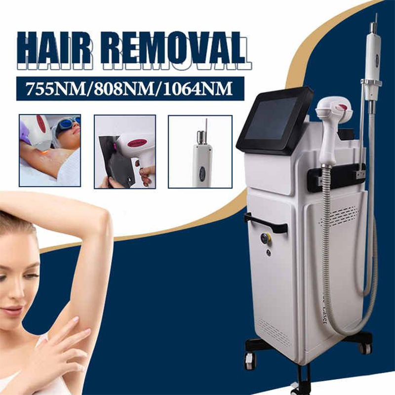 Multi-functional 2 in 1 Nd Yag Laser Tattoo Removal Diode Laser Hair Removal Machine Picosecond Skin Rejuvenation Whiten Acne Treatment 3 Wavelength