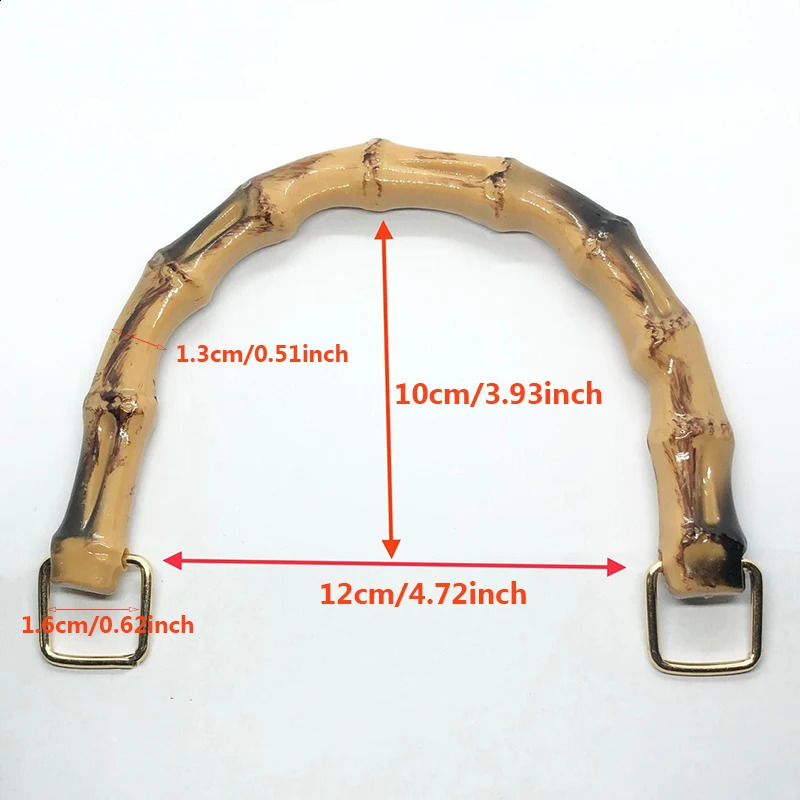 U Shape Bamboo Bag Handles For Handbags Women Purse Tote Handle With Link Buckle Woven Bag Handle For DIY Bag Making Accessories 240731