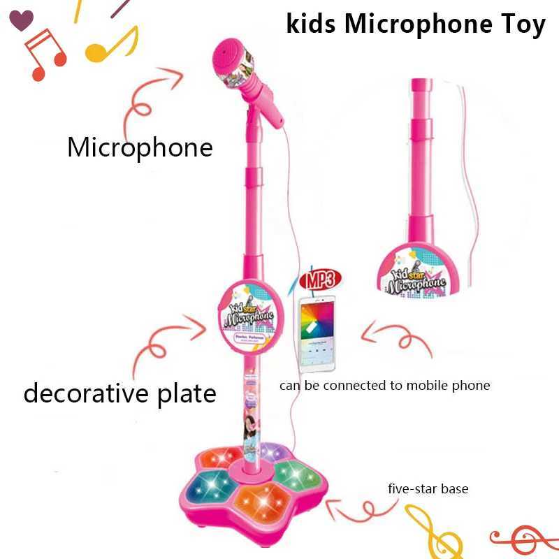 Kids Microphone with Stand Karaoke Song Machine Music Instrument Toys Brain-Training Educational Toys Birthday Gift for Girl Boy Y240801