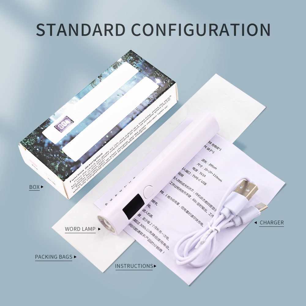 1Pcs Handheld UV Lamp 2W Wavelength 365nm395nm Professional Nail Lamp Dryer Quick Drying Manicure Lamp For Nail ArtCL240731