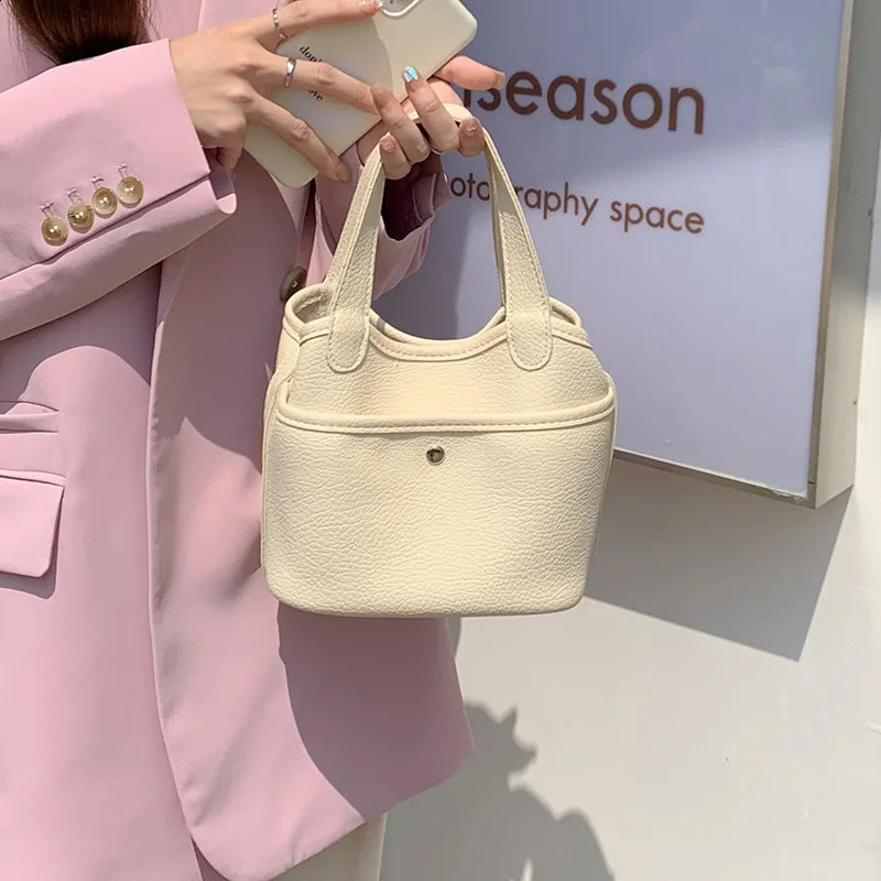 Simple Soft Leather Top Handle Bags Fashion Solid Color Crossbody Bags for Women Versatile Shoulder Bags Casual Handbag 250122