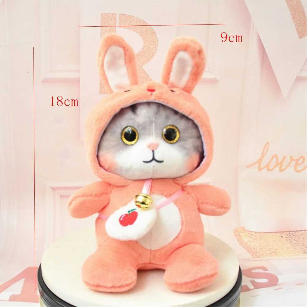 25cm Plush Cat Toys Kawaii Stuffed Animals Toys Cartoon Cat Doll Cute Mmorning Soft Toy with Bell Toys Gift Y240801