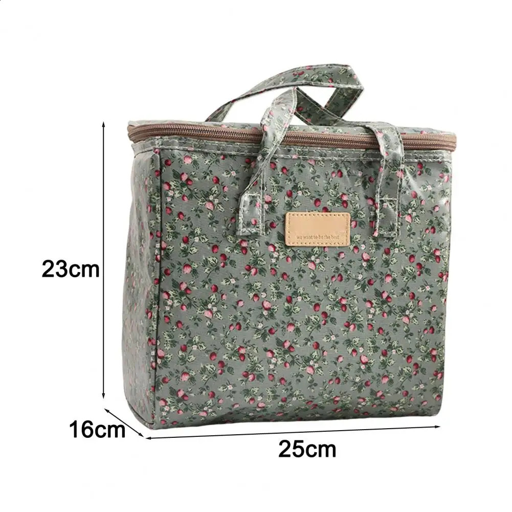 Picnic Lunch Bag Multifunctional Insulated Picnic Bag Reusable Canvas Cooler for Outdoor Travel Hiking Food Thermal Supplies 240819