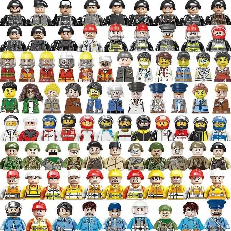 City Theme Movie Character Figures Worker Police Soldier Ninja Superheros Building Block Bricks Toy, 2024 Version dh910320090