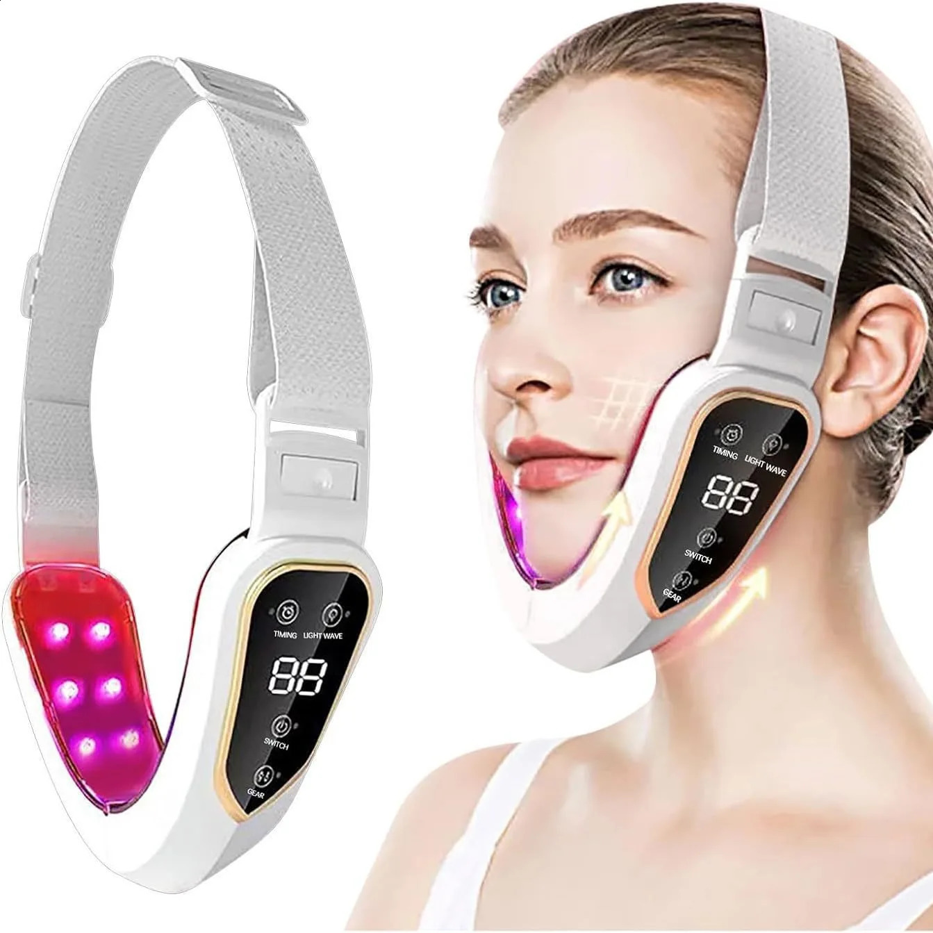 Lifting Massager 12 Gears Electric Massager V-line Face Lifting Slimming Vibration Device Home Use Beauty Tool 240718