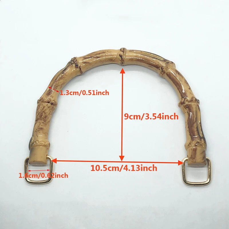 U Shape Bamboo Bag Handles For Handbags Women Purse Tote Handle With Link Buckle Woven Bag Handle For DIY Bag Making Accessories 240731