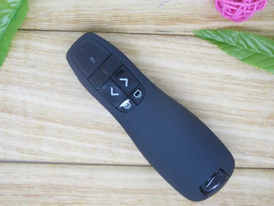 JSHFEI 5mw Wireless Presenter Red Laser Pointer R400 2.4Ghz USB PPT Remote Control for Powerpoint Presentation B240801