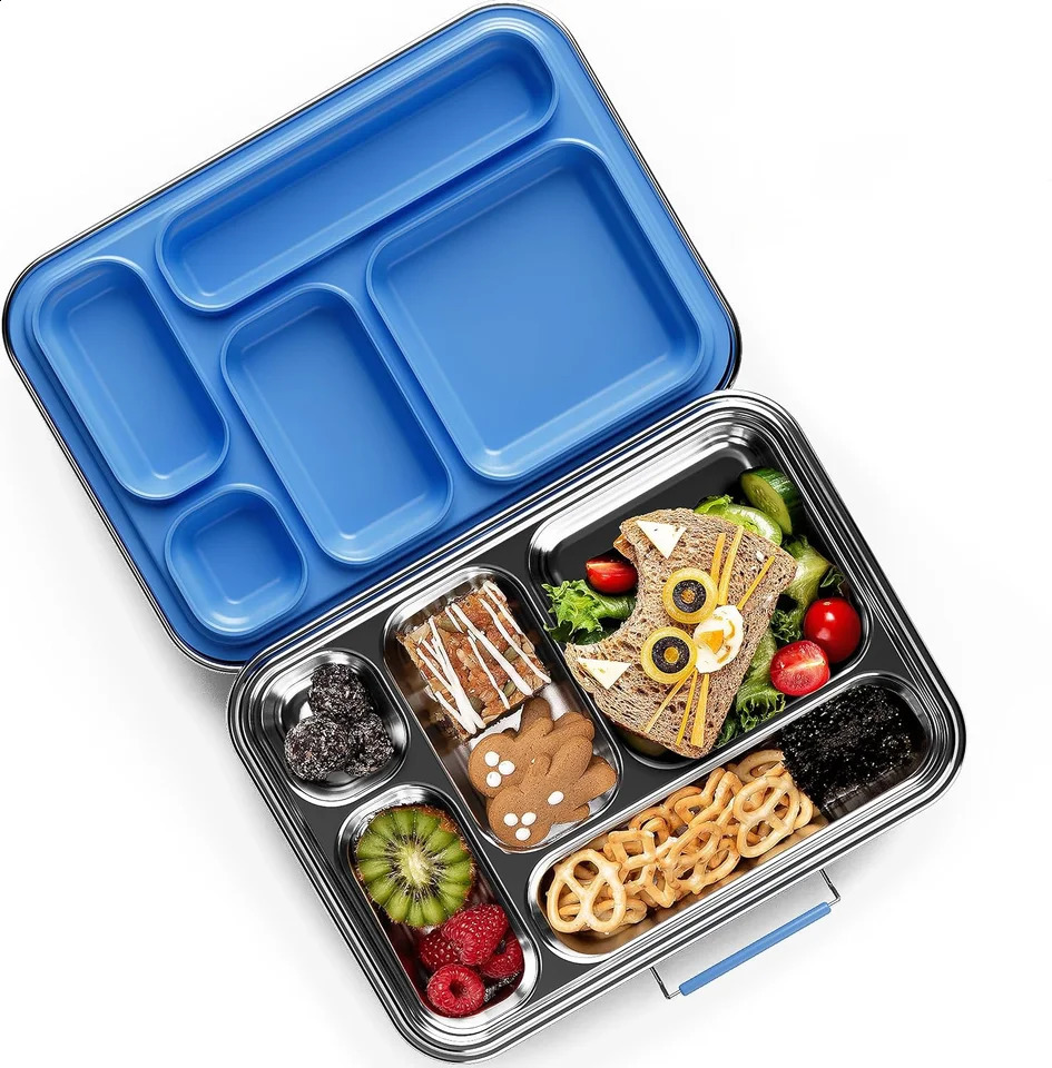Stainless Steel Bento Box Kids Metal Bento Lunch Box BPA Free Lunch Box Containers for School Travel Work PicnicEco-Friendly 240801