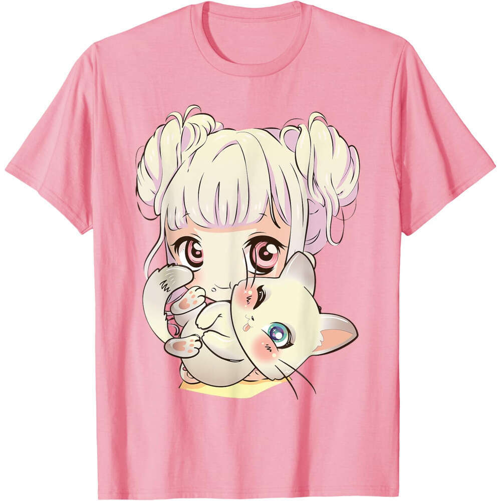 T shirt Mens Womens Cute Anime and Cats Lover Manga kawaii girls Otaku T-Shirt shirts tshirt graphic tee Casual tops summer clothes Short sleeve Free 