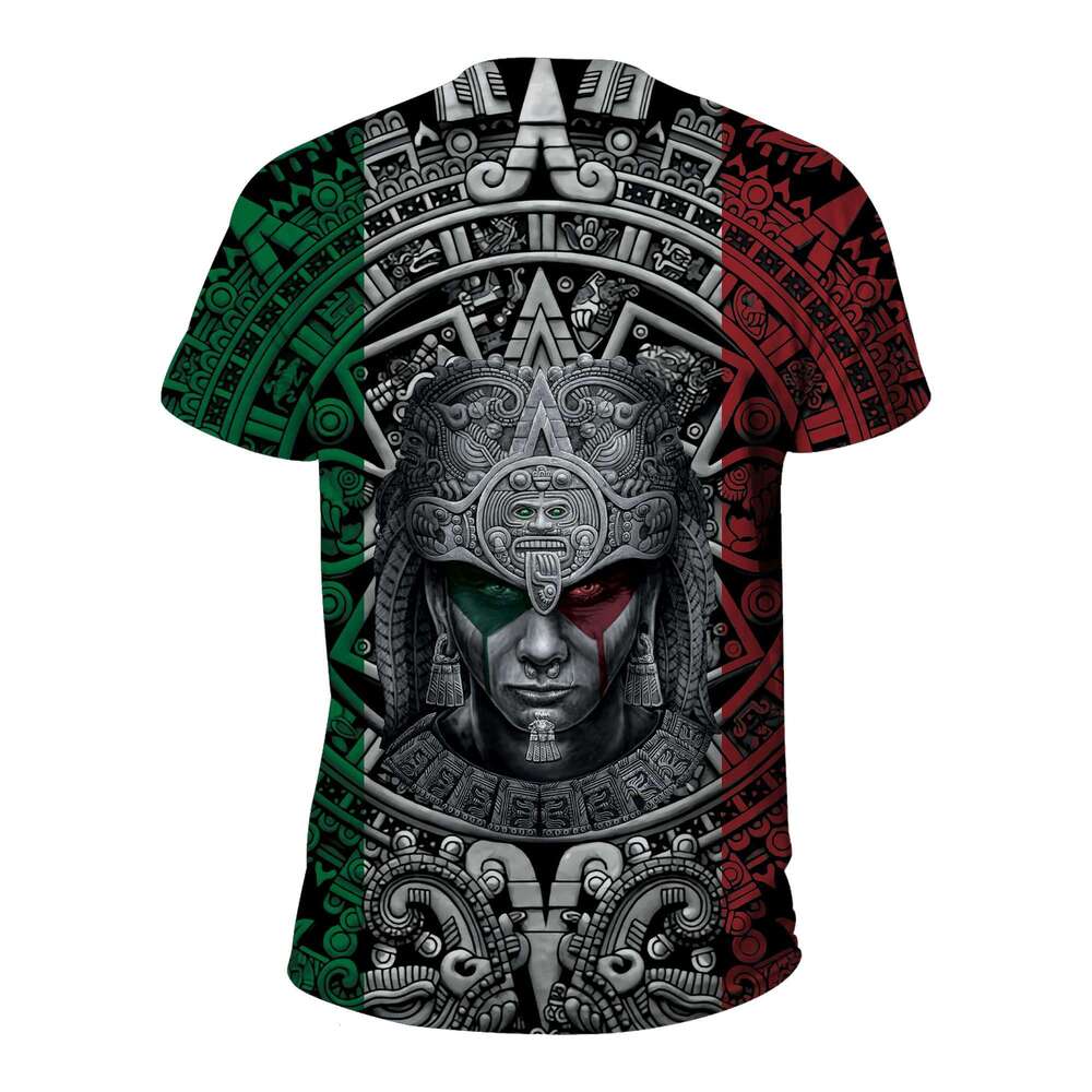 T shirt Mens Mexico Shirt 3D Digital Print Short Sleeve Aztec Shirts Mexican Gifts shirts tshirt graphic tee Casual tops summer clothes Short sleeve n