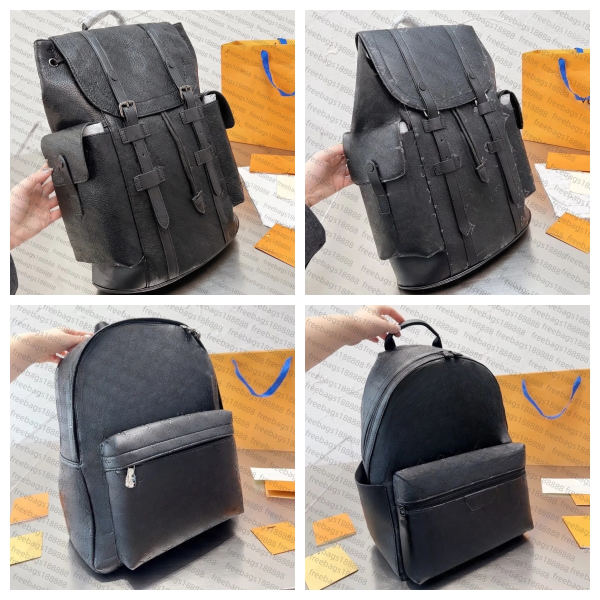 Luxury Designer Backpack Men's Bag Leather Material Computer Backpack Men's Travel Backpack High quality embossed canvas leather laptop backpack