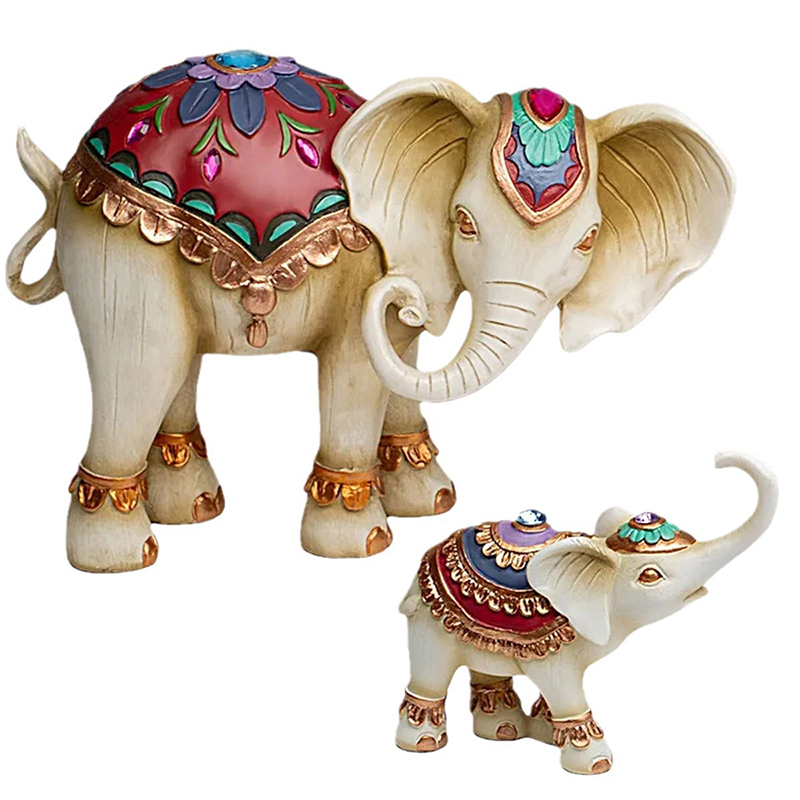 Outdoor Garden Resin Crafts Statue Mother and Child Love Elephant Home Desktop Decoration Ornament