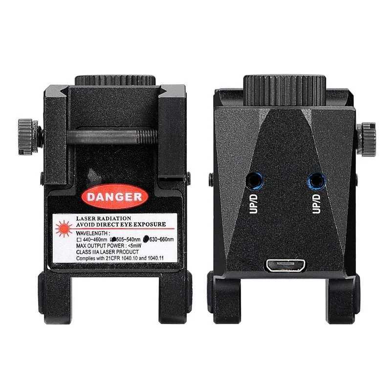 Blue/Green Laser Light Combo 400 lm Shockproof Laser Light Rechargeable Laser Sight Strobe Steady Flashlight Laser for Pistol B240801