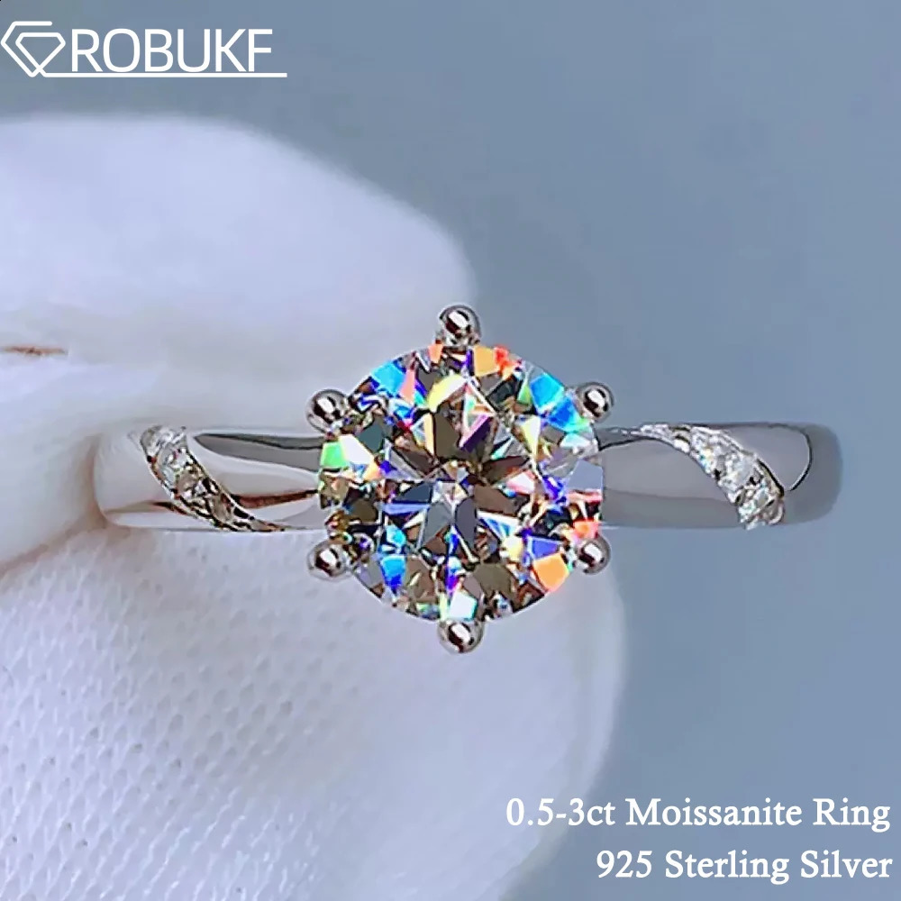 GRA Certified 0.5-3CT Ring for Women D Color VVS1 Lab Diamond Solitaire Rings Engagement Promise Wedding Band Jewelry 240713