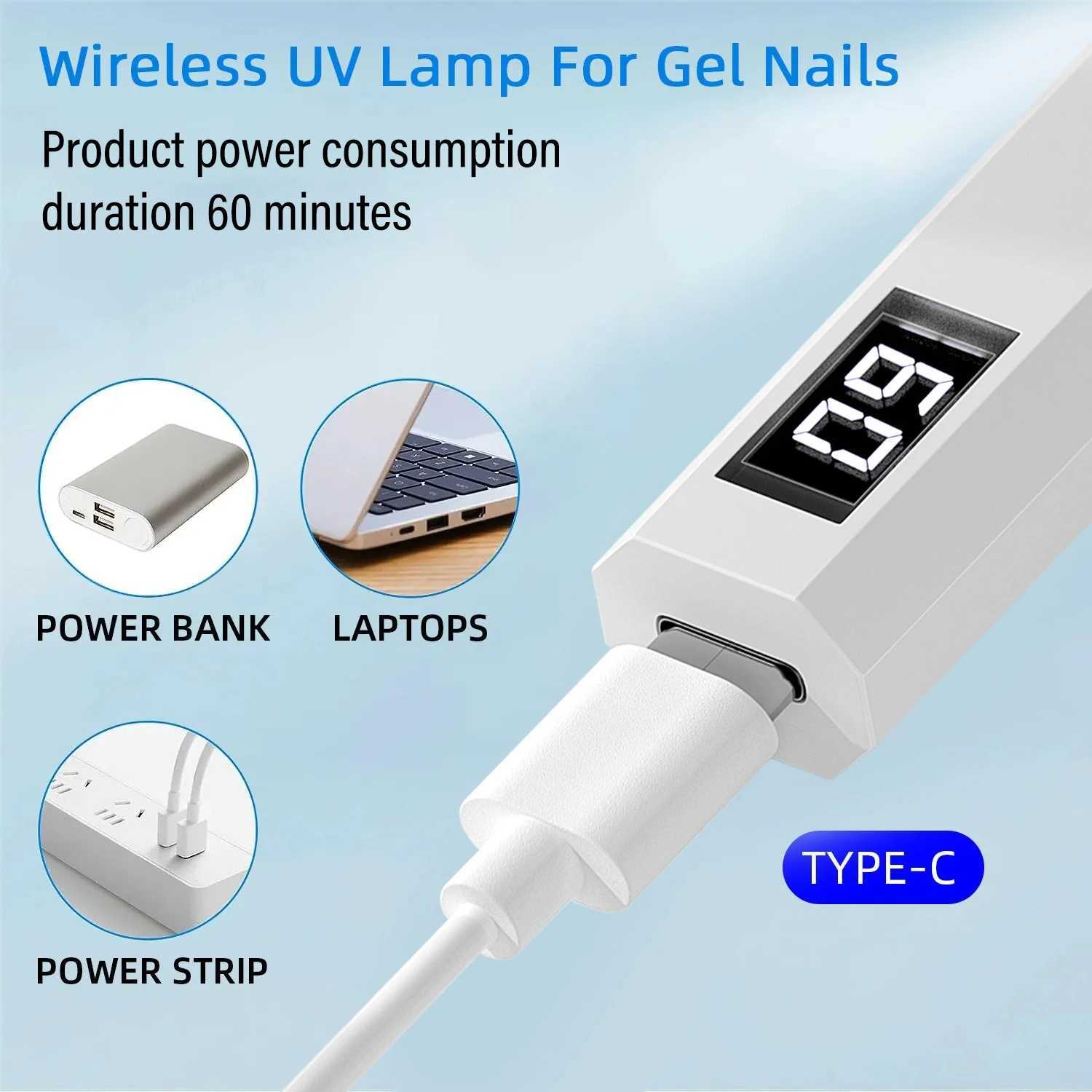 CNHIDS Nail Light Therapy Machine Small Portable Nail Light Storage Focus Light Quick Drying Mini Light Therapy Light NailCL240731