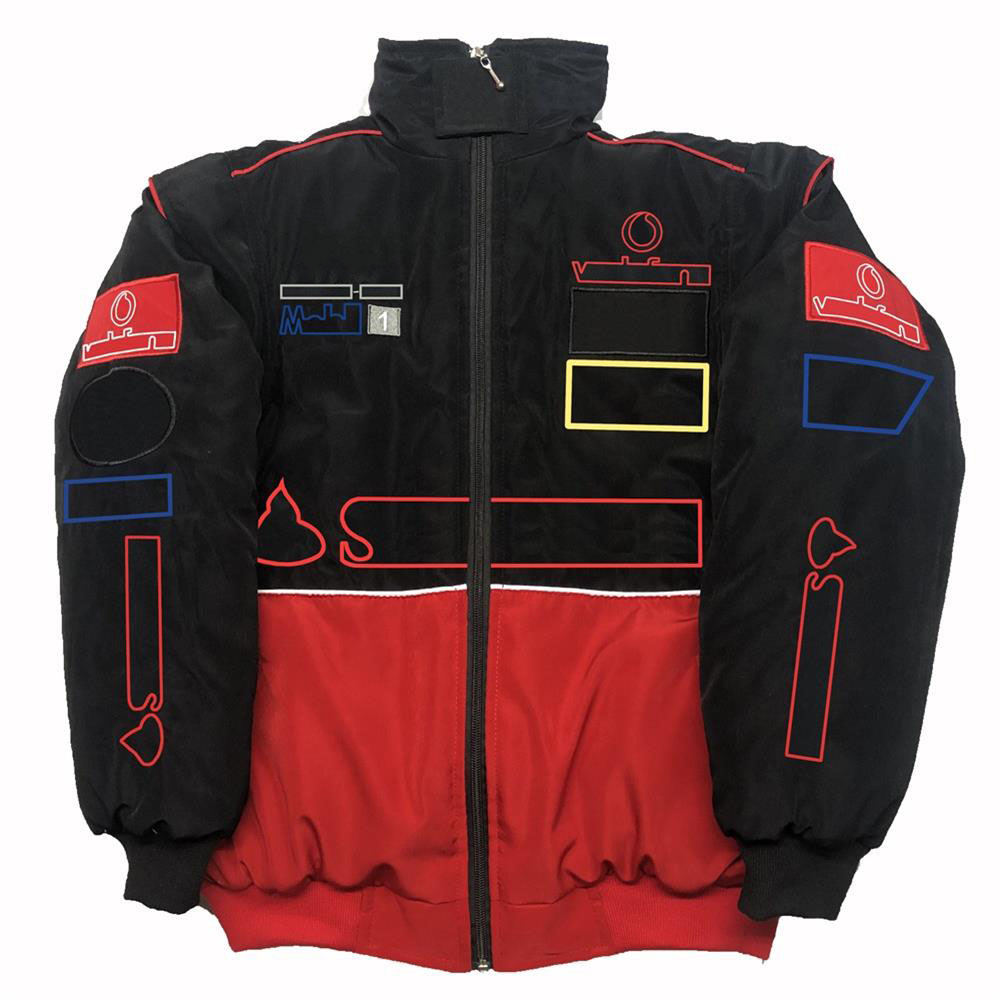 F1 Team Co-branded Racing Men's Long Sleeve Warm Retro Motorcycle Suit Car Workwear Winter Cotton Jacket free shipping