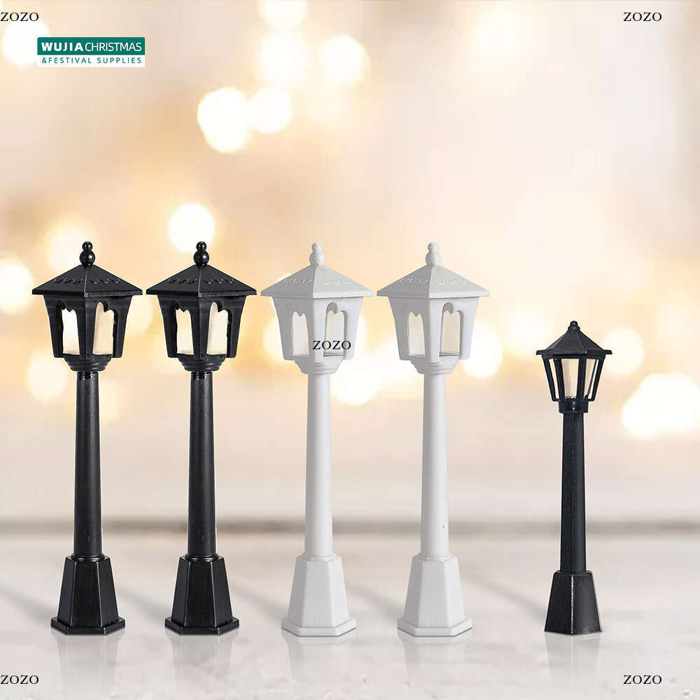 6/12Pcs Miniature Street Lights Plastic Model Railway Train Lamp For Doll House Micro Landscape Diy Fairy Garden Christmas Decor