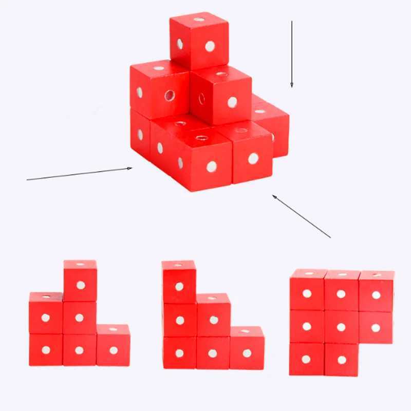 10pcs 2X2CM Magnetic Cubes Colorful Wooden Building Blocks Game Wood Toy Baby Geometric Shape Color Learning Toys For Children Y240731