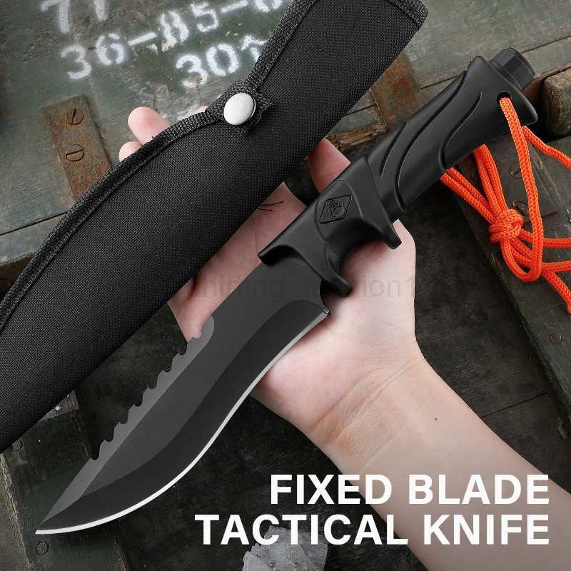camping knife hunting knives Fixed blade straight knife fixed blade tactical knife bowie knife with sheath full tangXJ240801