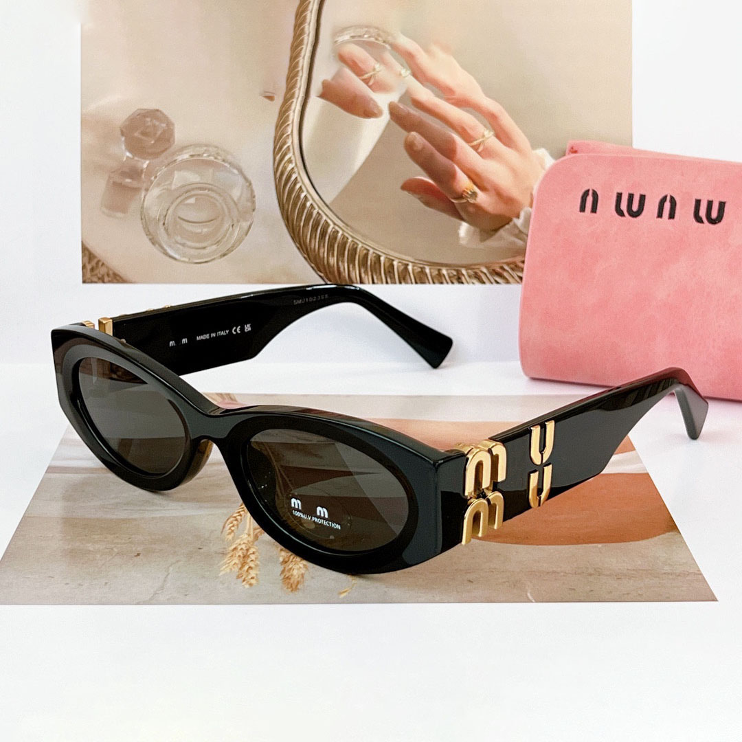 Luxury mumu sunglasses Italian classic designer SMU 11WS same style oval glasses for women mu mu high-end PC sheet summer UV400 sunglasses with box