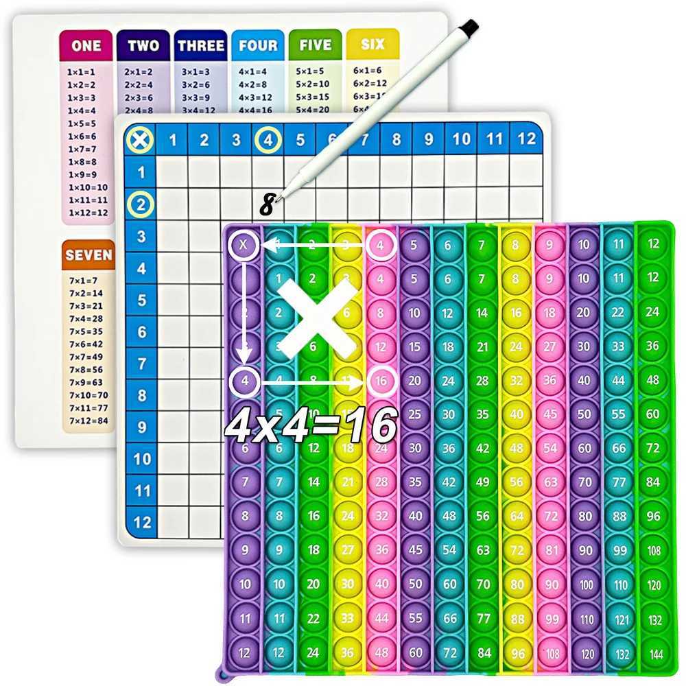 Multiplication Games Pop Toy Erasable Card Pen Quick Push Pop Math Learning Writing Games Educational Stationery for Kid Pupil Y240801