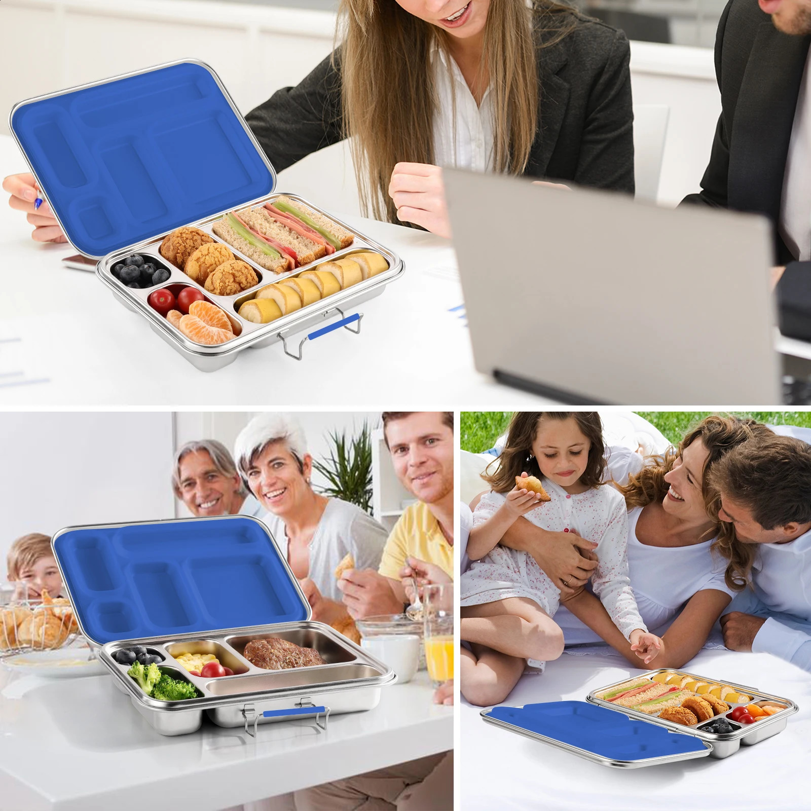 Stainless Steel Bento Box Kids Metal Bento Lunch Box BPA Free Lunch Box Containers for School Travel Work PicnicEco-Friendly 240801