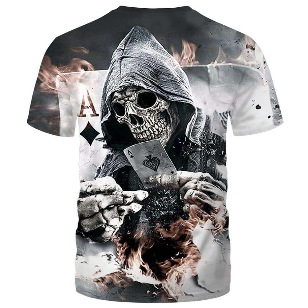 T shirt Mens Black and White Skull Shirt 3D Printing Short Sleeve T-Shirt shirts tshirt graphic tee Casual tops summer clothes Short sleeve