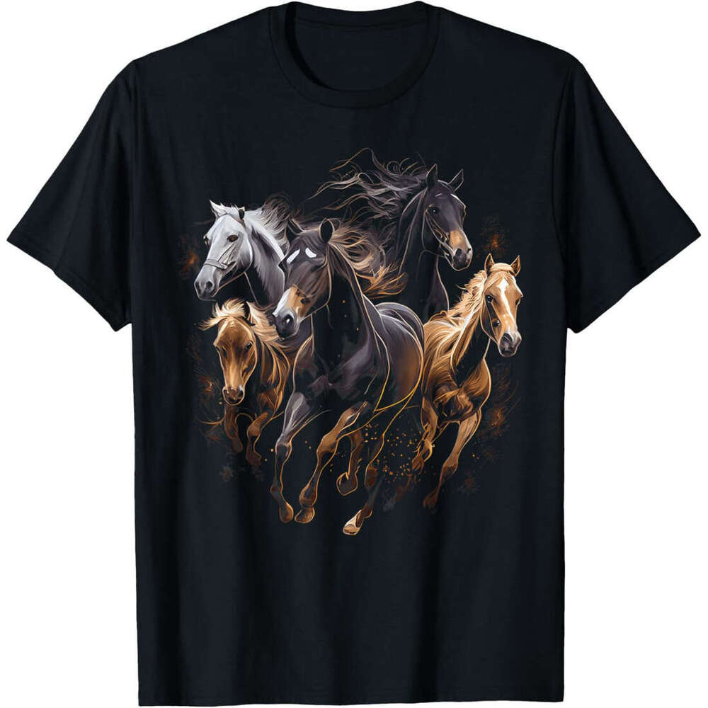 T shirt Mens Horses Collage Horse Lover Graphic for Men Women Boys Girls T-Shirt shirts tshirt graphic tee Casual tops summer clothes Short sleeve Fre