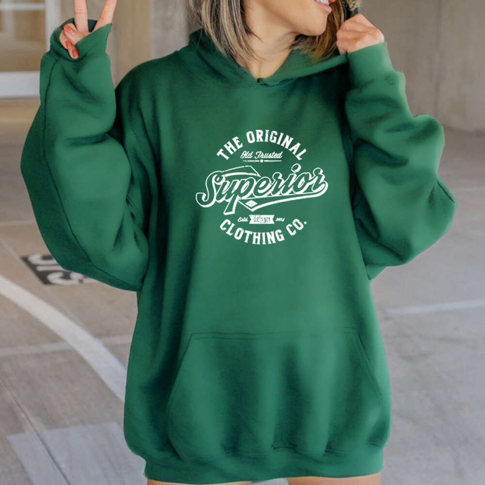European and American Ins trendy women's hoodie with personalized printed letters, women's hooded fleece hoodie F8.1#30