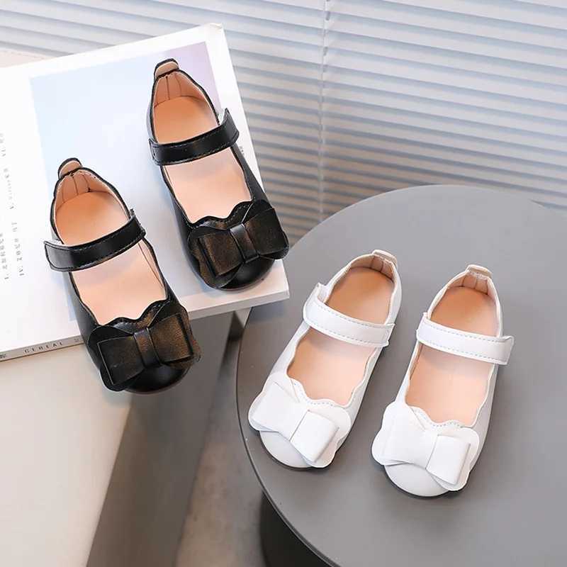 Spring and summer girls leather shoes cute and soft with anti slip bow design at the bottom casual shoes childrens party princess flat shoes X250220
