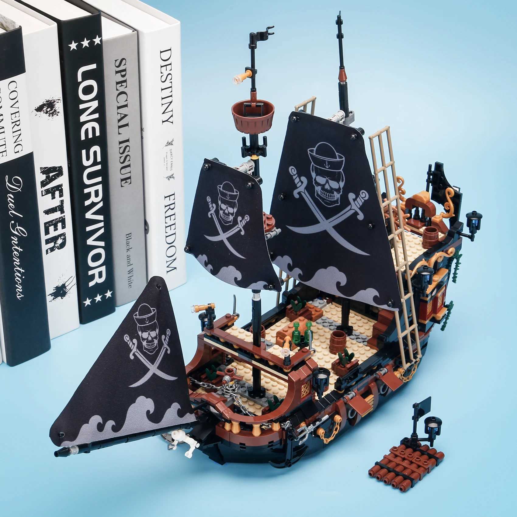 1328PCS Creative The Black Pearl Pirate Jack Sparrow Ship Building Blocks Boat DIY Bricks Toys Birthday Christmas Gift For Kids Y240731