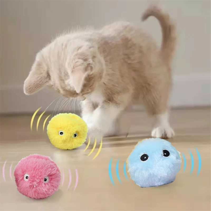 Kitten Touch Sounding Pet Product Squeak Toy Ball Cat Supplie Smart Cat Toys Interactive Ball Plush Electric Catnip Training ToyXJ240801