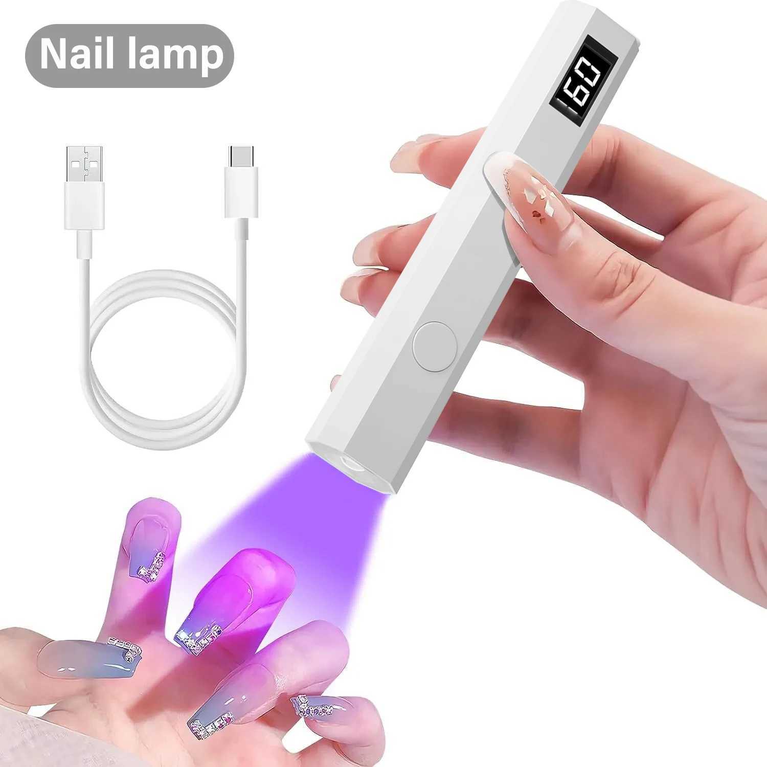 YIKOOLIN Handheld UV/LED Light for Nails 12W Portable Mini UV Light for Gel Nail 2 Timer Setting LED Nail Lamp Home UseCL240731