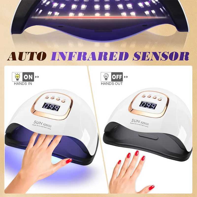 380W LED UV Lamp For Nails 81 LEDS Nail Gel Polish Drying Lamp With Motion Sensing Professional Cabin Manicure Lamp For Home Use Y240801
