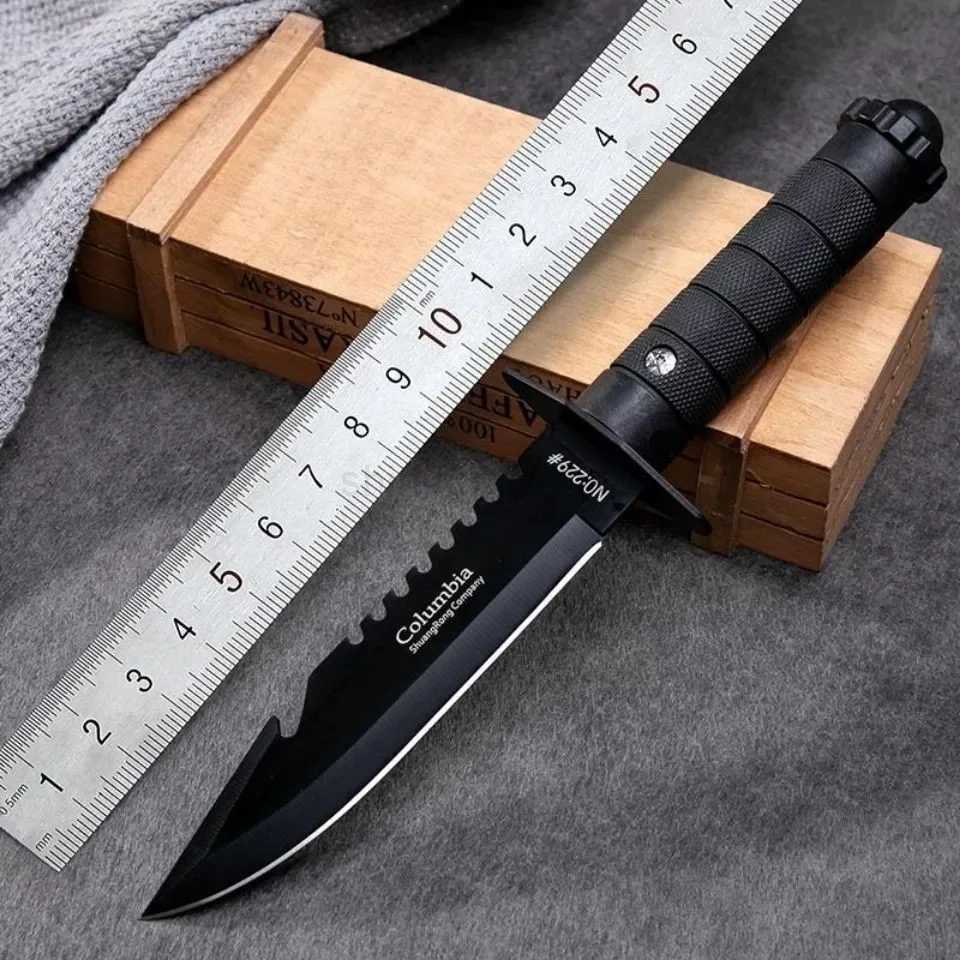 Stainless Steel Knife Steel Tactical Straight Knife Jungle Camping Self-defense Straight Knife Handle Hunting Knife ConvenientXJ240801