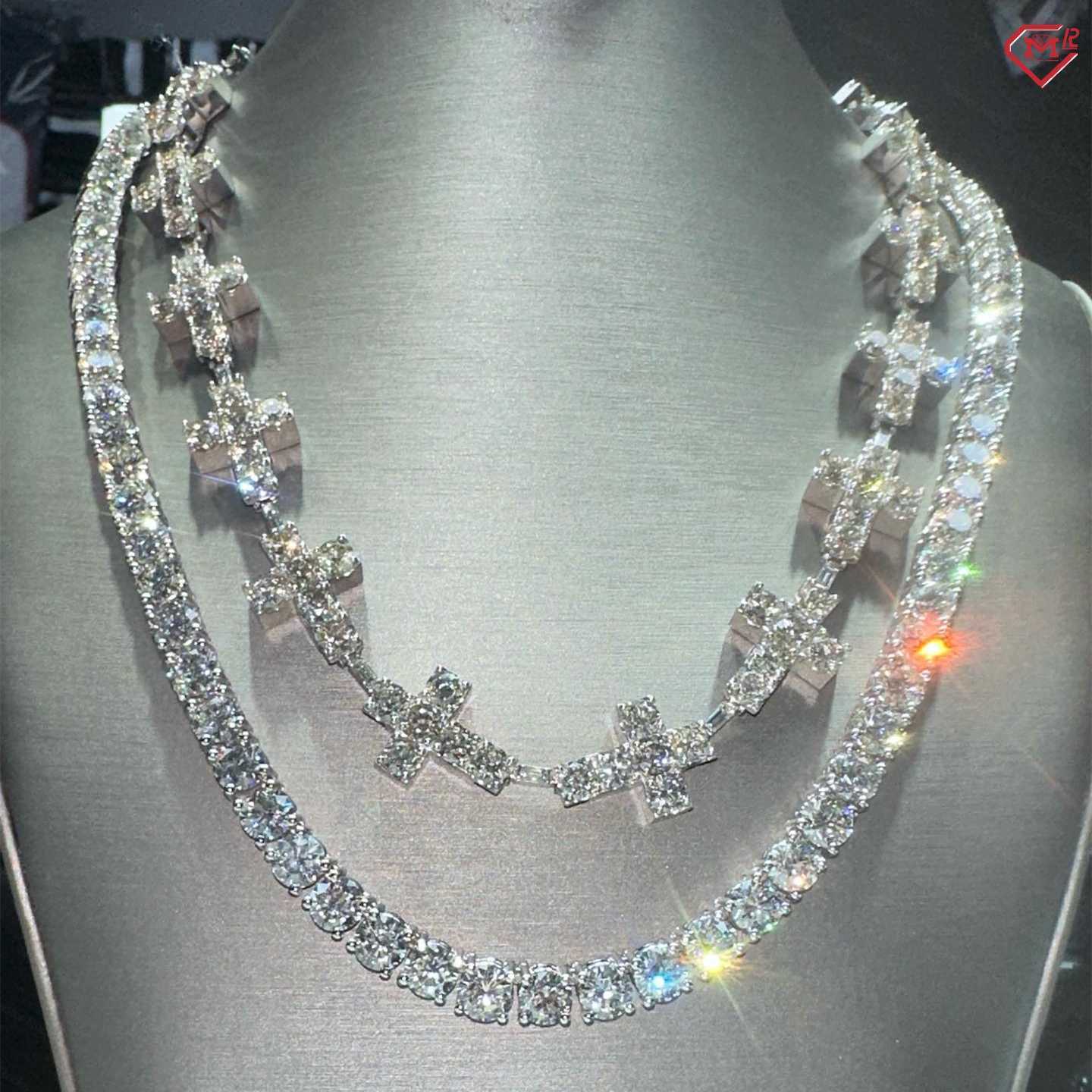 Hiphop Moissanite Pendant Chain Cross Pendant S925 6mm Iced Out Custom VVS Moissanite Diamond Chain Pendant