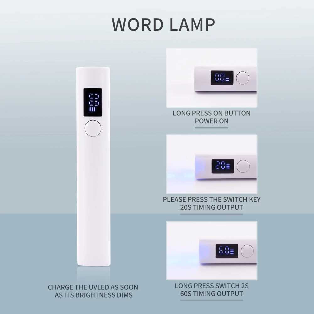 1Pcs Handheld UV Lamp 2W Wavelength 365nm395nm Professional Nail Lamp Dryer Quick Drying Manicure Lamp For Nail ArtCL240731