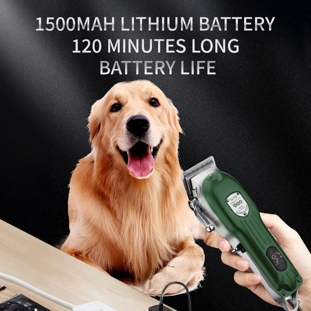 Professional Dog Hair Clipper All Metal Rechargeable Pet Trimmer Cat Shaver Cutting Machine Pets Low Noice Grooming Haircut 240801