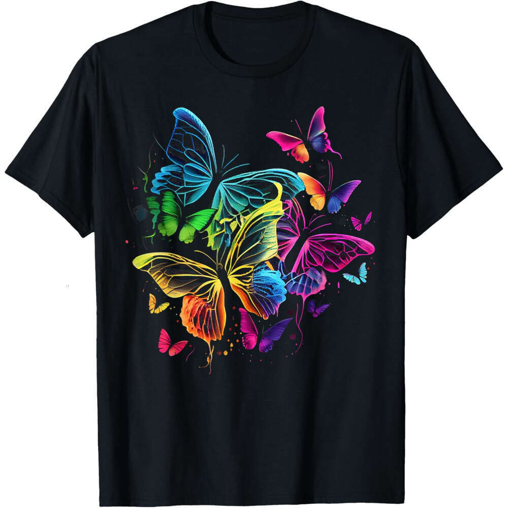 T shirt Mens Rainbow Butterflies Graphic for Men Women Boys Girls T-Shirt shirts tshirt graphic tee Casual tops summer clothes Short sleeve Free shipp