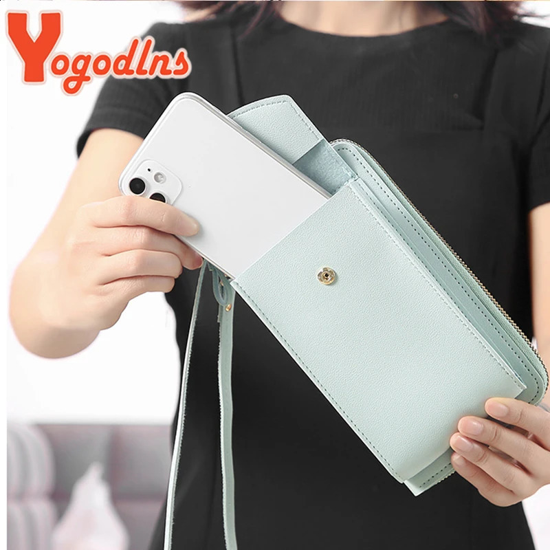 Yogodlns Casual Cellphone Crossbody Bag For Women PU Leather Shoulder Multifuncion Messenger Handbag Flap Lady Pouch Bolsos 240731