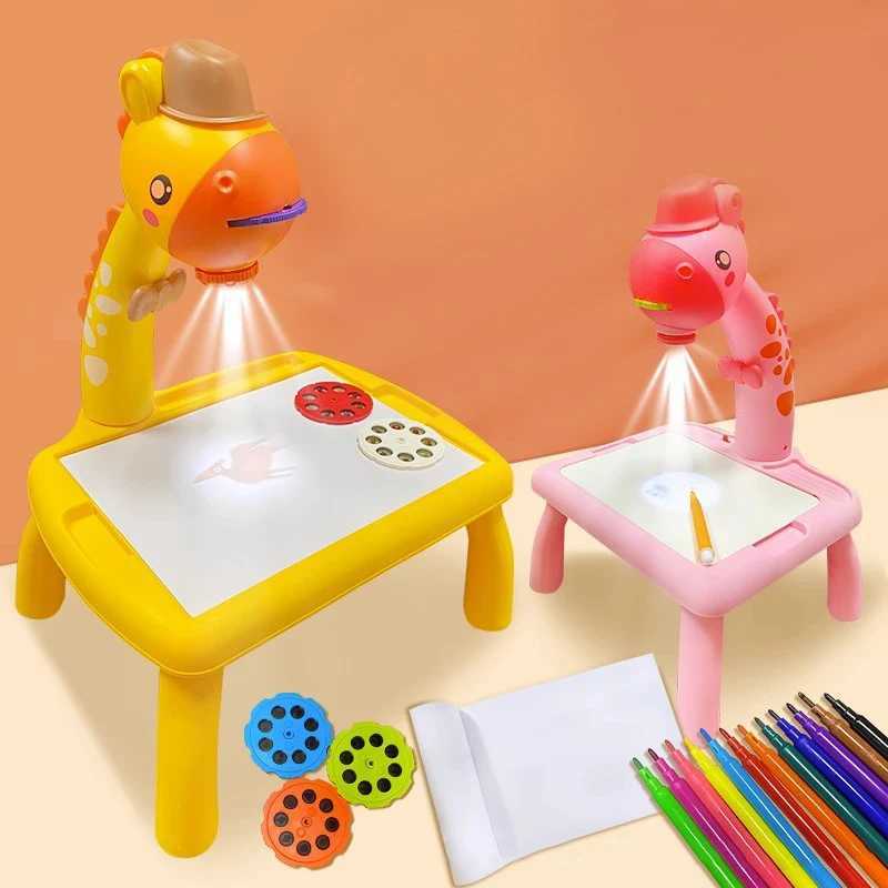 Kids LED Art Drawing Set Table Light Toy Painting Board Desk Educational Learning Paint Tools Toys For Children Game Gifts Y240801