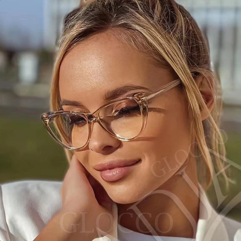 Transparent Cat Eye Reading Glasses Women Stylish Simple Ultralight TR90 Spring Hinge Computer Presbyopia Eyewear Vision 0~600 240722