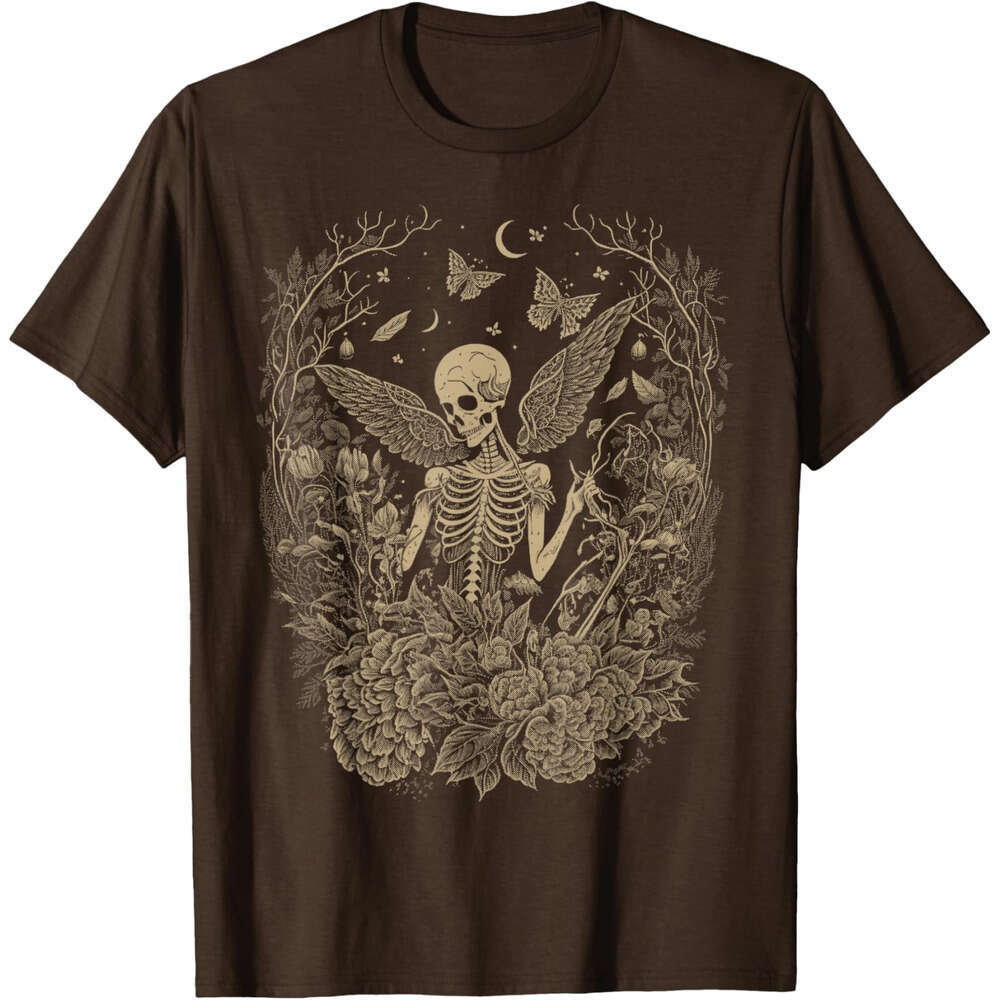 T shirt Mens Cute Fairycore Floral Skeleton Aesthetic Girls Women Graphic T-Shirt shirts tshirt graphic tee Casual tops summer clothes Short sleeve Fr