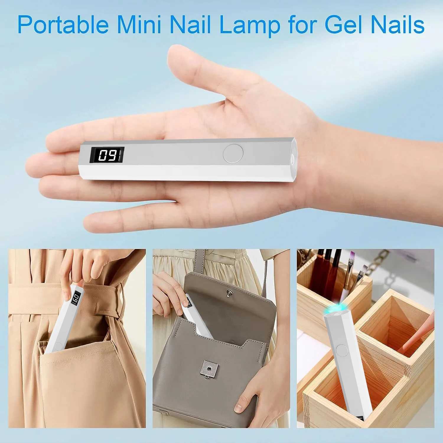 CNHIDS Nail Light Therapy Machine Small Portable Nail Light Storage Focus Light Quick Drying Mini Light Therapy Light NailCL240731