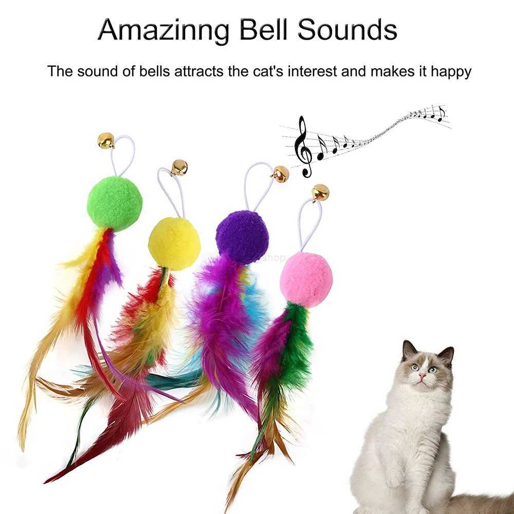 10pcs Cat Wand Toy Refills Cat Feather Toys Accessories for Cat Fishing Pole Assorted Teaser Refills with Bell for Indoor KittenXJ240801