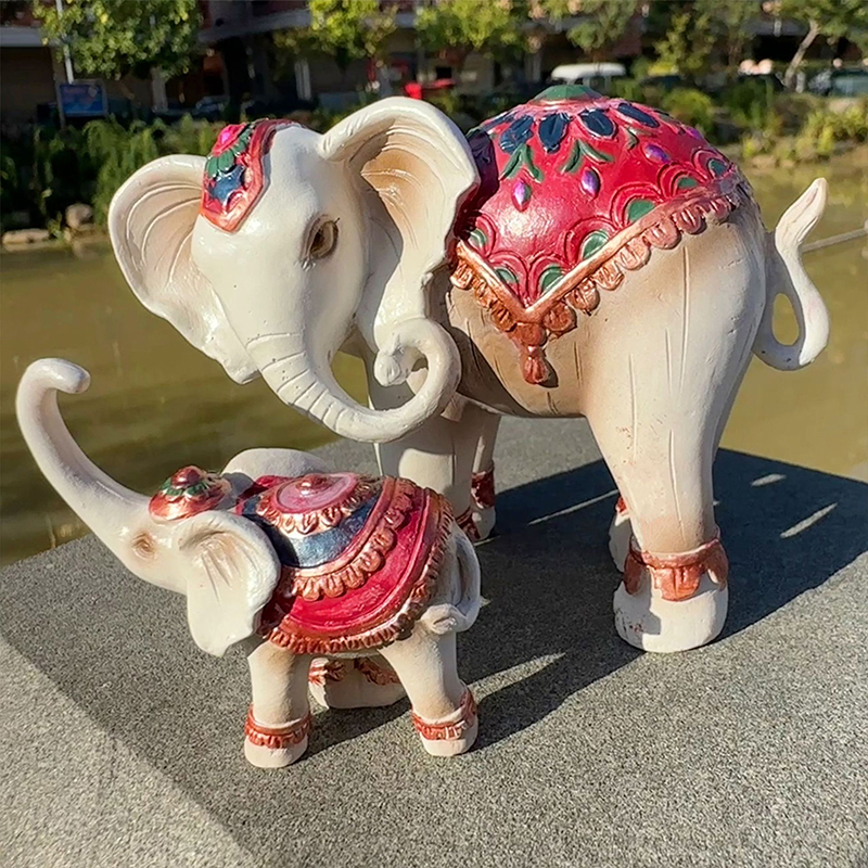 Outdoor Garden Resin Crafts Statue Mother and Child Love Elephant Home Desktop Decoration Ornament
